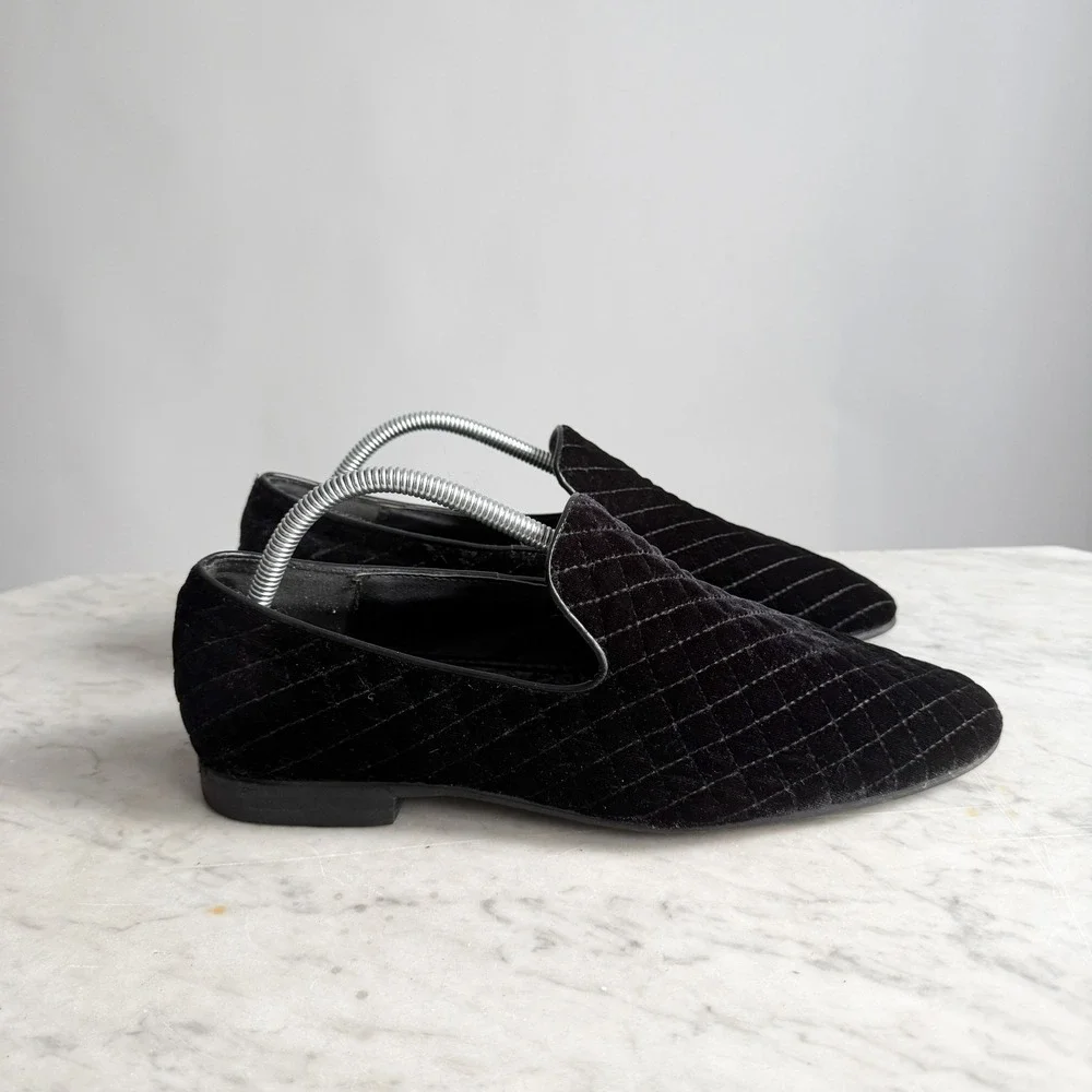 Giorgio Brutini men's black velvet quilted loafers‎ size 9